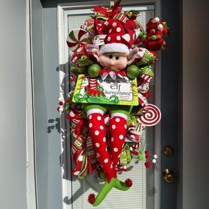 Christmas Elf Wreath Swag